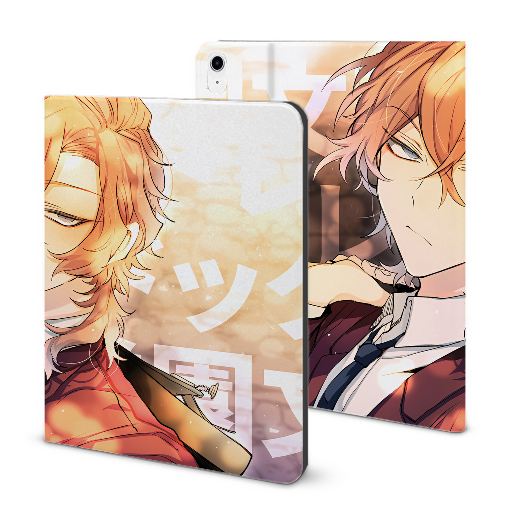 （画像用） 文豪ストレイドッグス Bungo Stray Dogs IPad ケース ブック型 PUレザー TPU 耐衝撃 軽量 薄型 ペン収納なし 全面保護 IPad 各モデル対応